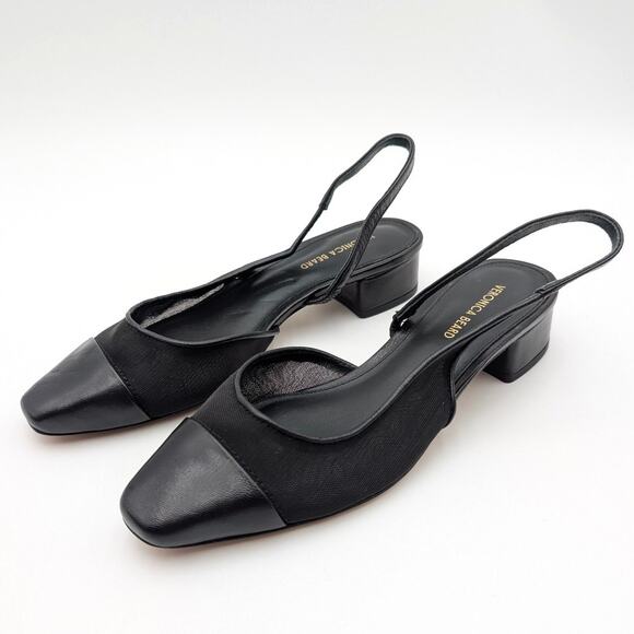 Veronica Beard Cecile Sling Mesh Slingbacks Pumps Women's Black Size US5.5 EU36 - Picture 1 of 10